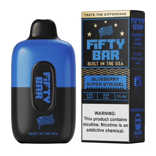 Blueberry Super Strudel Disposable Vape (6500 Puffs) by Fifty Bar For Sale