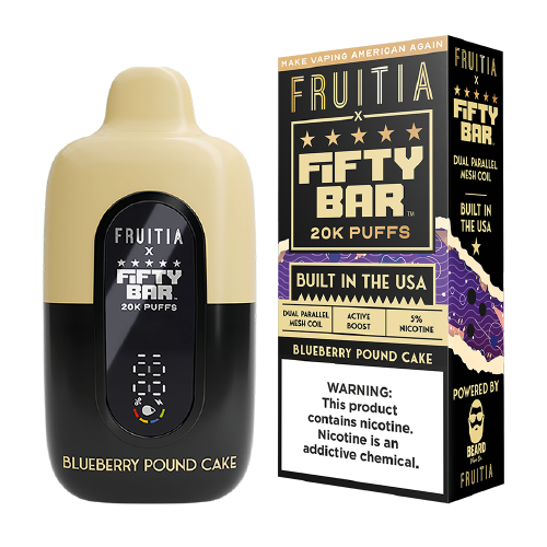 Blueberry Pound Cake Disposable Vape (20000 Puffs) by Fruitia x Fifty Bar For Sale