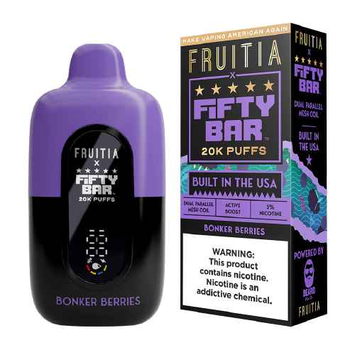 Bonker Berries Disposable Vape (20000 Puffs) by Fruitia x Fifty Bar For Sale