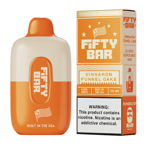 Cinnamon Funnel Cake Disposable Vape (6500 Puffs) by Fifty Bar For Sale
