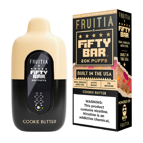 Cookie Butter Disposable Vape (20000 Puffs) by Fruitia x Fifty Bar For Sale