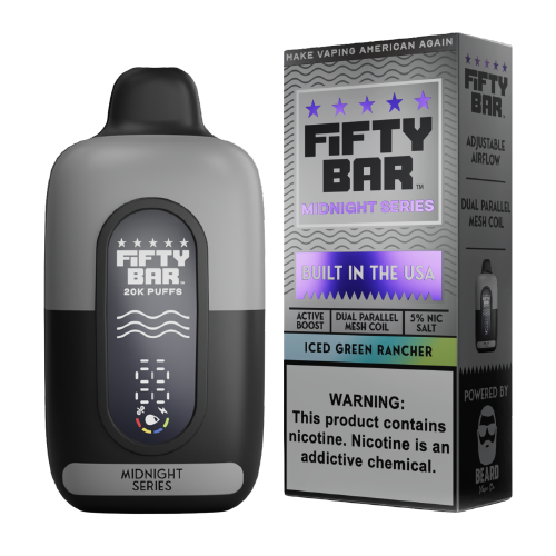 Iced Green Rancher Disposable Vape (20000 Puffs) by Fifty Bar 20K For Sale