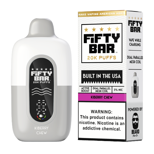 Strawberry Kiwi Ice (Kiberry Chew) Disposable Vape (20000 Puffs) by Fifty Bar 20K For Sale
