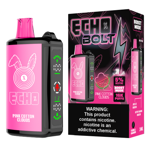 Pink Cotton Clouds Disposable Vape (16000 Puffs) by ECHO BOLT For Sale