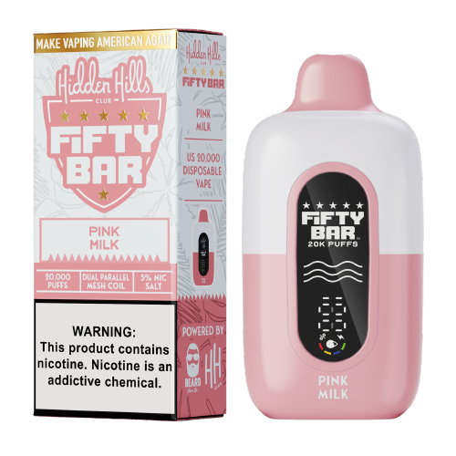Pink Milk Disposable Vape (20000 Puffs) by Hidden Hills x Fifty Bar For Sale