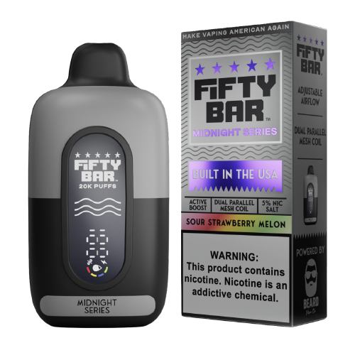 Sour Strawberry Melon Disposable Vape (20000 Puffs) by Fifty Bar 20K For Sale