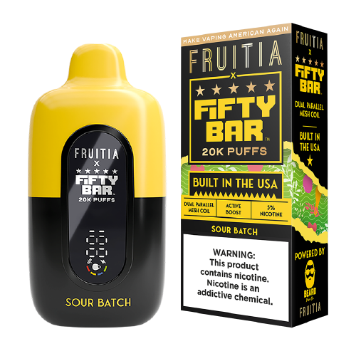 Sour Batch Disposable Vape (20000 Puffs) by Fruitia x Fifty Bar For Sale