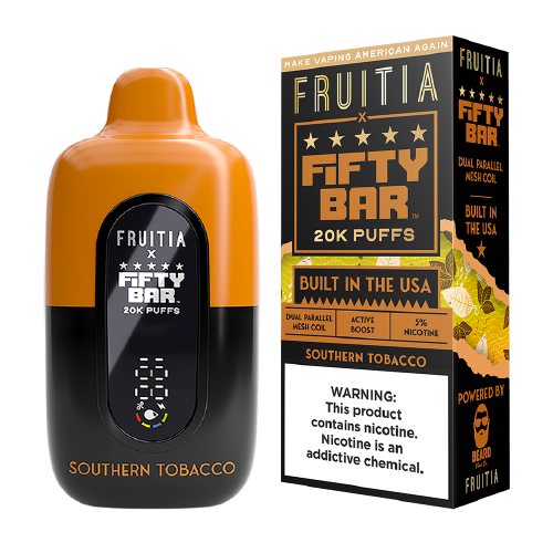 Southern Tobacco Disposable Vape (20000 Puffs) by Fruitia x Fifty Bar For Sale