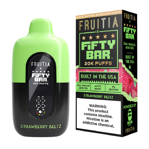 Strawberry Beltz Disposable Vape (20000 Puffs) by Fruitia x Fifty Bar For Sale