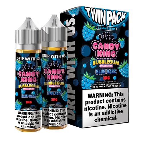 Blue Razz by Candy King Bubblegum Collection 120ml (2x60ml) For Sale