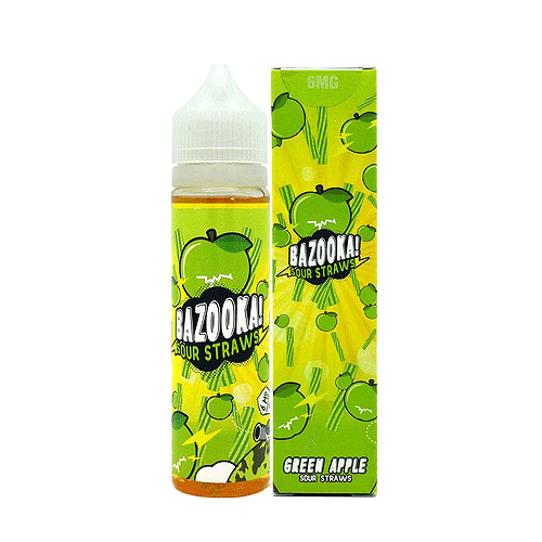 Green Apple Sour Straws by Bazooka Sour Straws 60ml For Sale