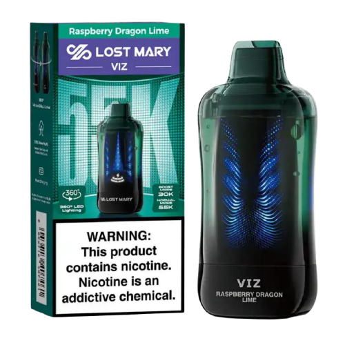 Raspberry Dragon Lime Disposable Vape (55000 Puffs) by Lost Mary VIZ 55K For Sale