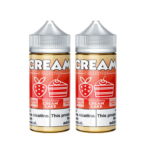 2PACK BUNDLE Strawberry Cream Cake by Vape 100 Cream Collection 200ml (2x100ml) For Sale