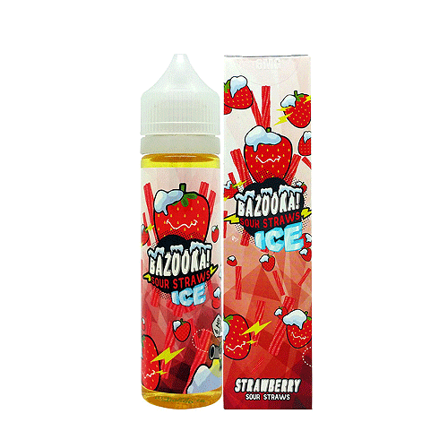 Strawberry Ice Sour Straws by Bazooka Sour Straws 60ml For Sale