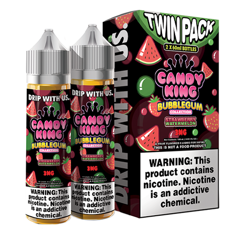 Strawberry Watermelon by Candy King Bubblegum Collection 120ml (2x60ml) For Sale